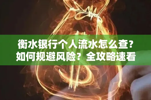 衡水银行个人流水怎么查?如何规避风险?全攻略速看